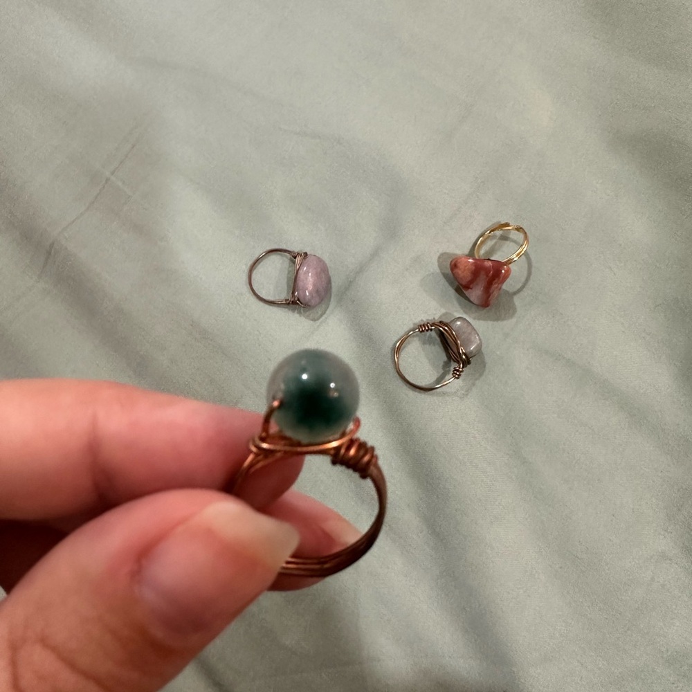 Elegant Multi-Stone Wire Wrapped Rings - Picture 4 of 8